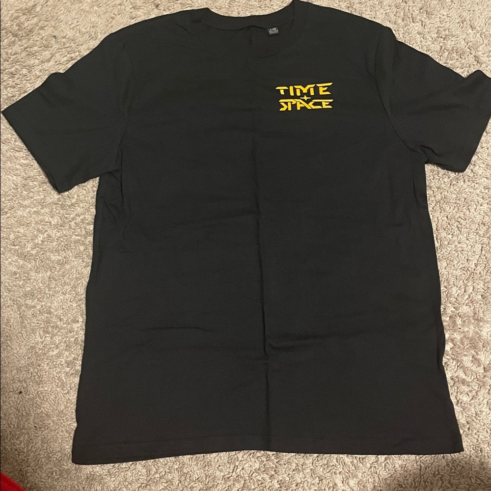 Vintage Black Tee with Yellow Print